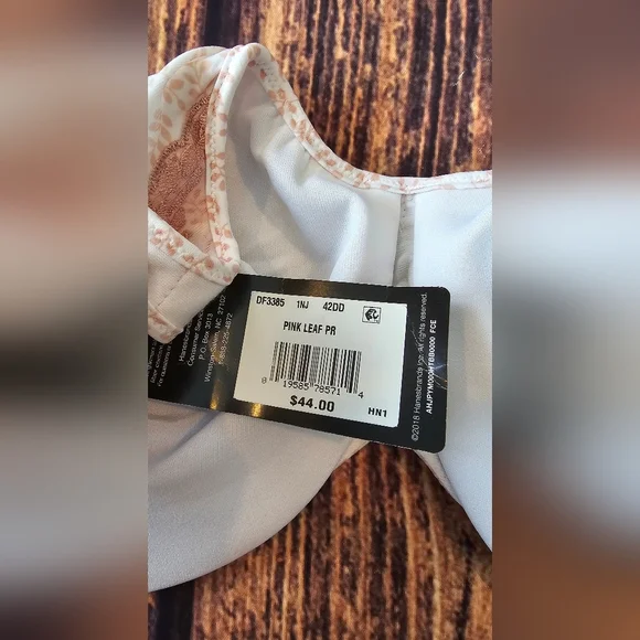 Bali •Size 42DD• Minimizer Underwire Pink Leaf Comfort Bra Brand New w/ Tags - Picture 7 of 9